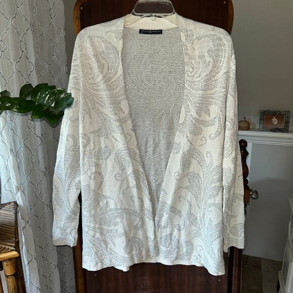 Peruvian Connection Pima Cotton Gray Open Front Cardigan Duster Small - Picture 1 of 9